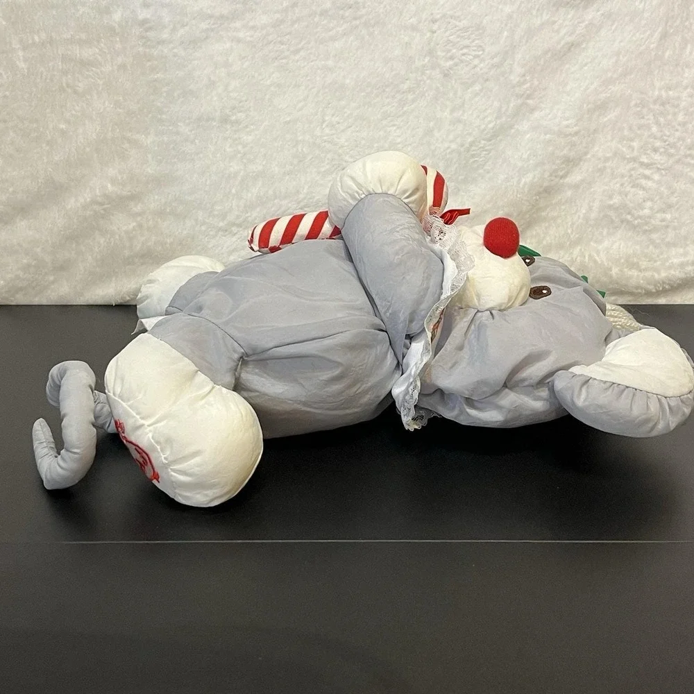 Fisher Price Puffalumps Plush Christmas Santa Mouse Candy Cane Vintage 1987